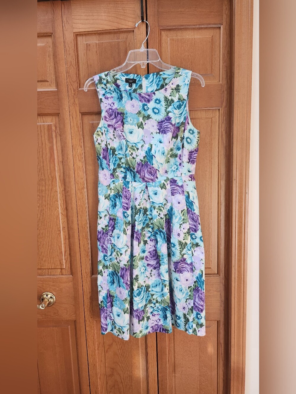 Talbots Purple and Teal Floral Midi Dress